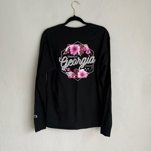 Champion Woman Black NCAA Georgia University Long Sleeve T-Shirt M - Picture 1 of 7